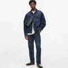 Denim jasje met all-over monogram
