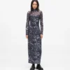 All-over-print mesh jurk