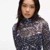 All-over-print mesh jurk