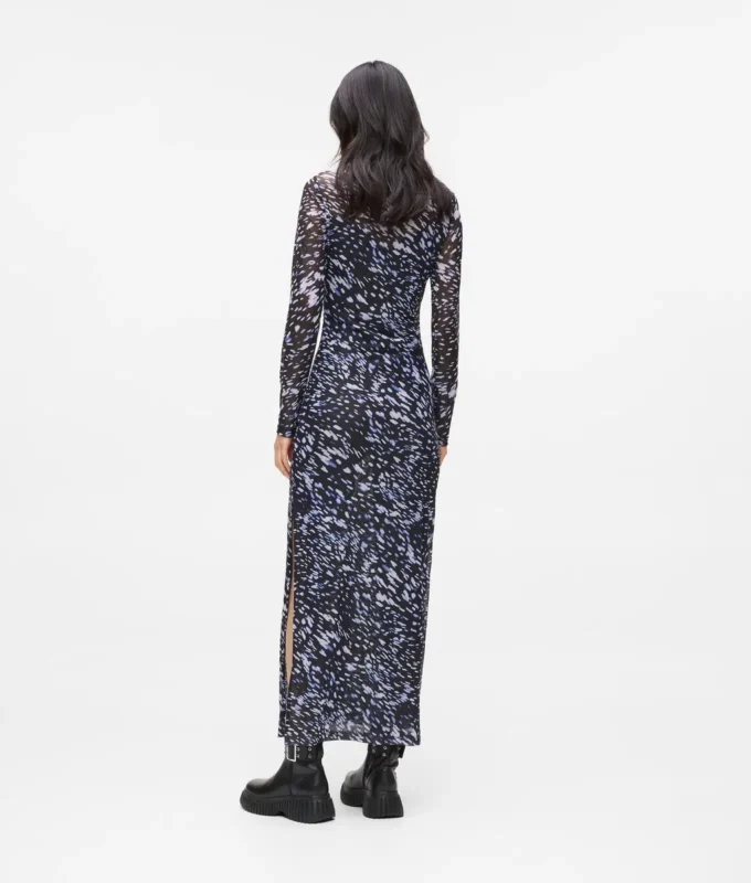 All-over-print mesh jurk
