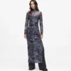 All-over-print mesh jurk