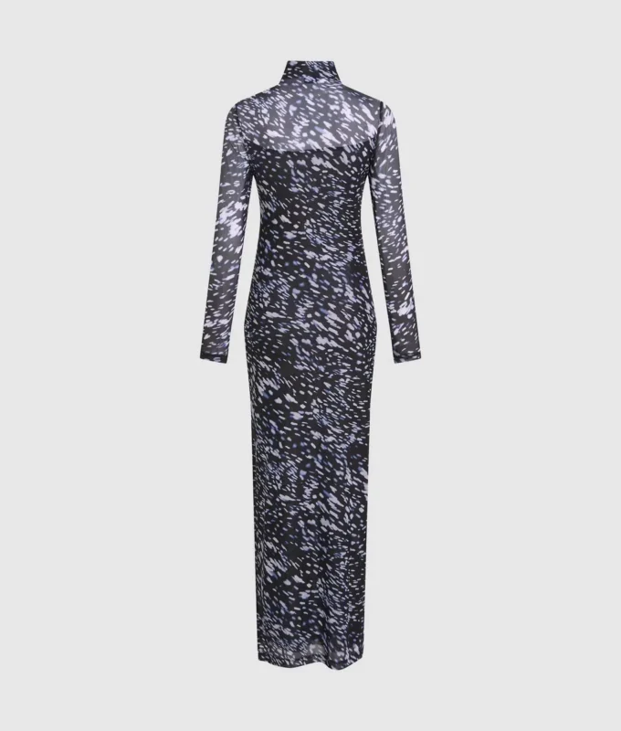 All-over-print mesh jurk
