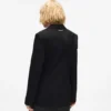 Blazer met contrasterende revers en riem