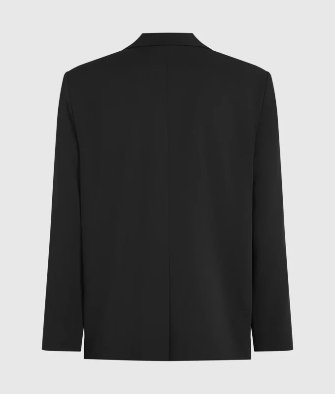 Blazer met denim paneel
