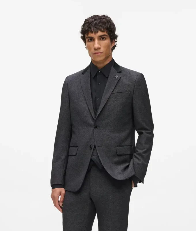Blazer met satijnen kraag