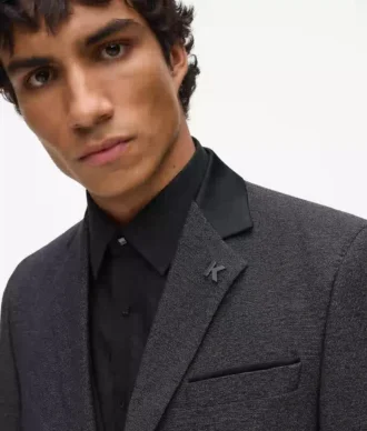 Blazer met satijnen kraag