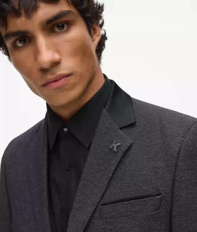 Blazer met satijnen kraag