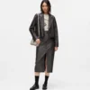 Blazer van kunstleer met distressed effect