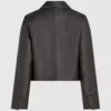 Blazer van kunstleer met distressed effect