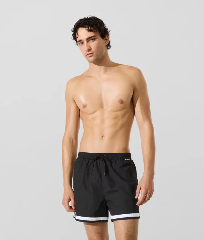 Boardshorts met contrasterende biezen