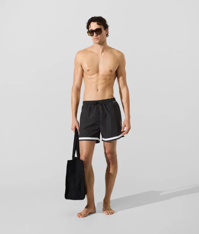Boardshorts met contrasterende biezen