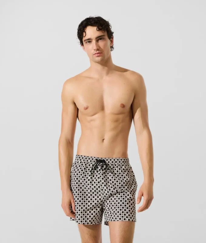 Boardshorts met dambordpatroon
