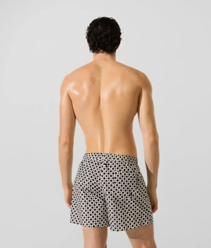 Boardshorts met dambordpatroon