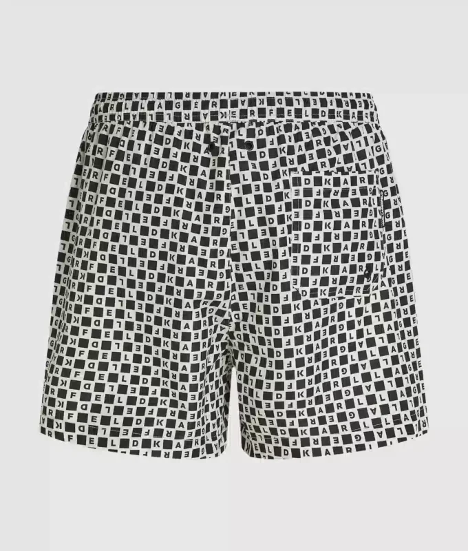 Boardshorts met dambordpatroon