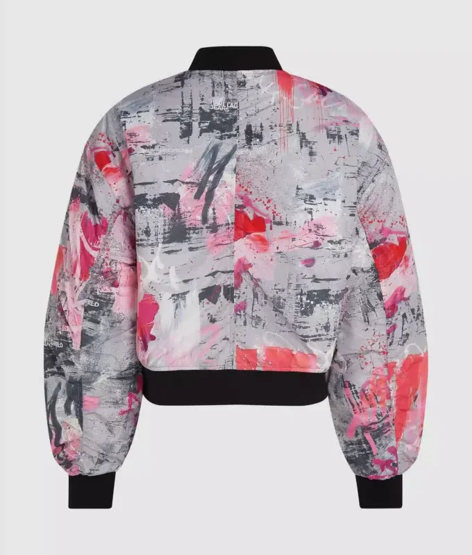 Bomberjack met all-over verfprint