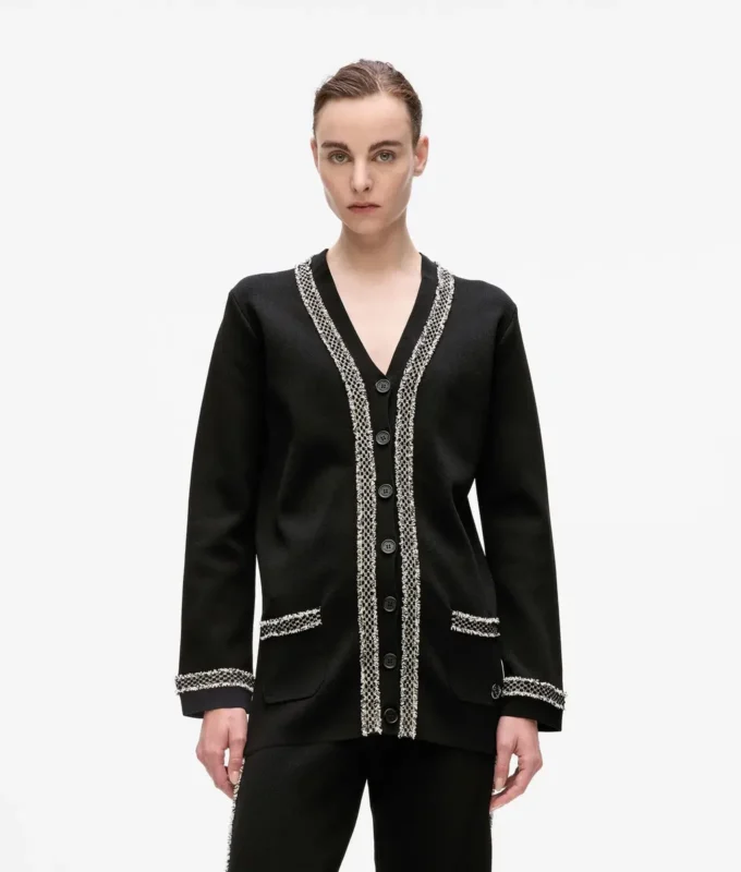 Bouclé-detail vest
