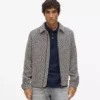 Bouclé tweed jasje met ritssluiting