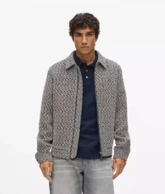 Bouclé tweed jasje met ritssluiting