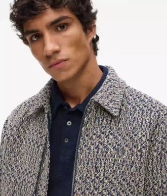 Bouclé tweed jasje met ritssluiting