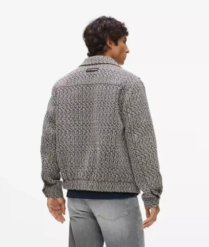 Bouclé tweed jasje met ritssluiting