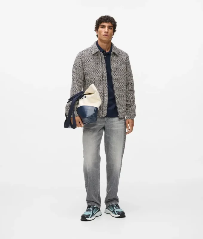 Bouclé tweed jasje met ritssluiting