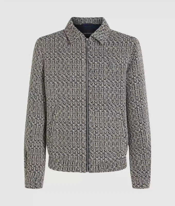Bouclé tweed jasje met ritssluiting