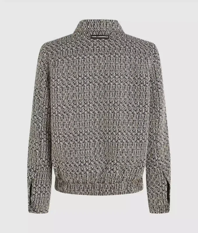 Bouclé tweed jasje met ritssluiting