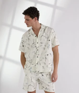 BOWLINGSHIRT MET ALL-OVER-PRINT