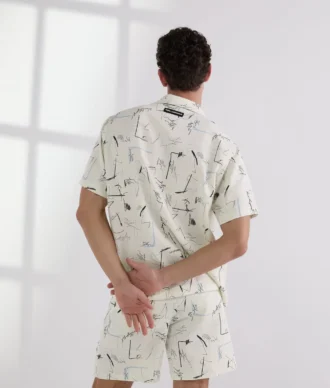 BOWLINGSHIRT MET ALL-OVER-PRINT