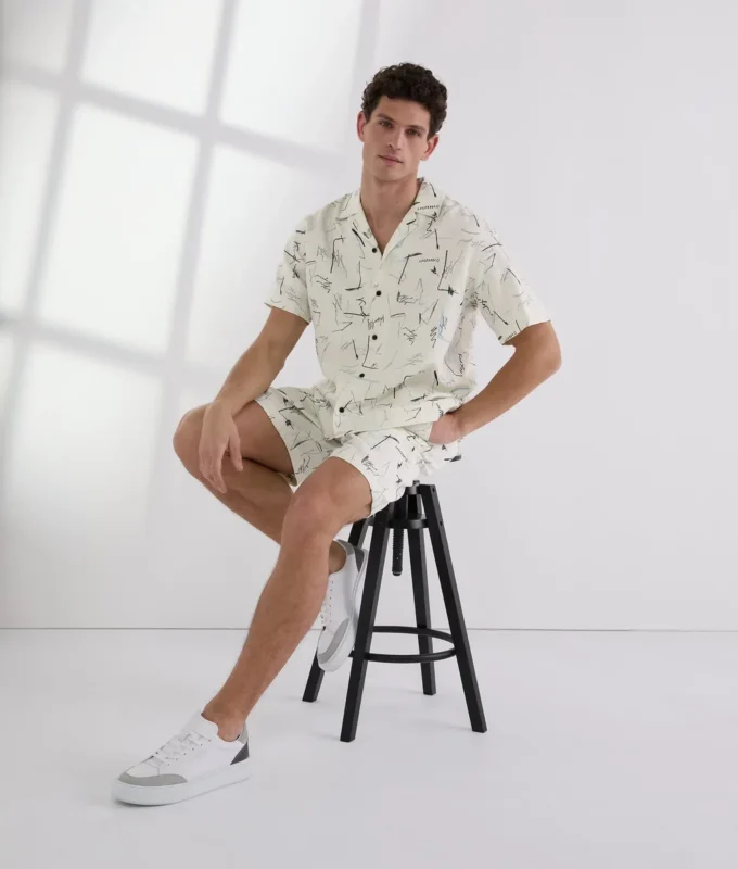 BOWLINGSHIRT MET ALL-OVER-PRINT