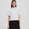 BOXY SHIRT MET KORTE MOUWEN