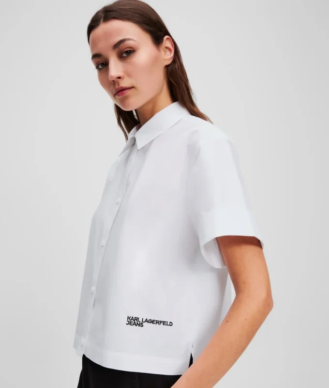 BOXY SHIRT MET KORTE MOUWEN