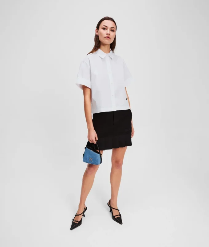 BOXY SHIRT MET KORTE MOUWEN