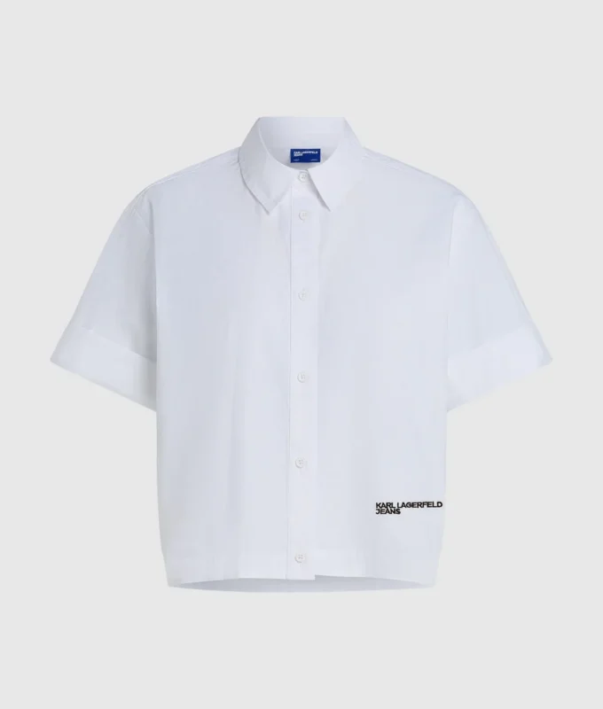 BOXY SHIRT MET KORTE MOUWEN