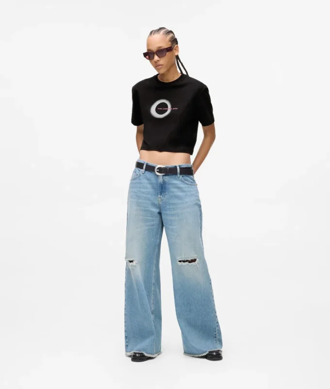 Boxy T-shirt met eclipslogo