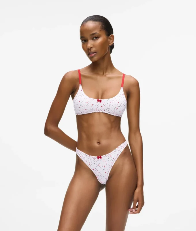 Bralette met hartjesprint