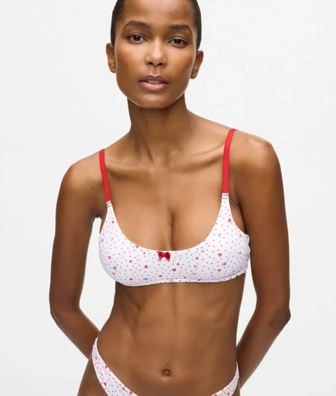 Bralette met hartjesprint