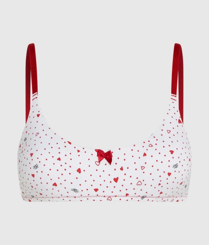 Bralette met hartjesprint
