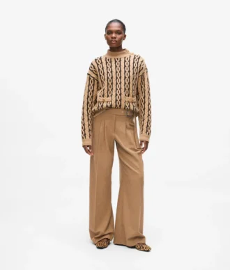 Brede broek van wolmix