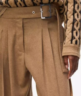 Brede broek van wolmix