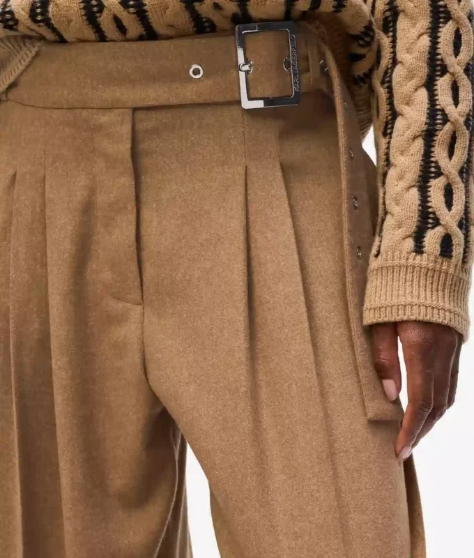 Brede broek van wolmix