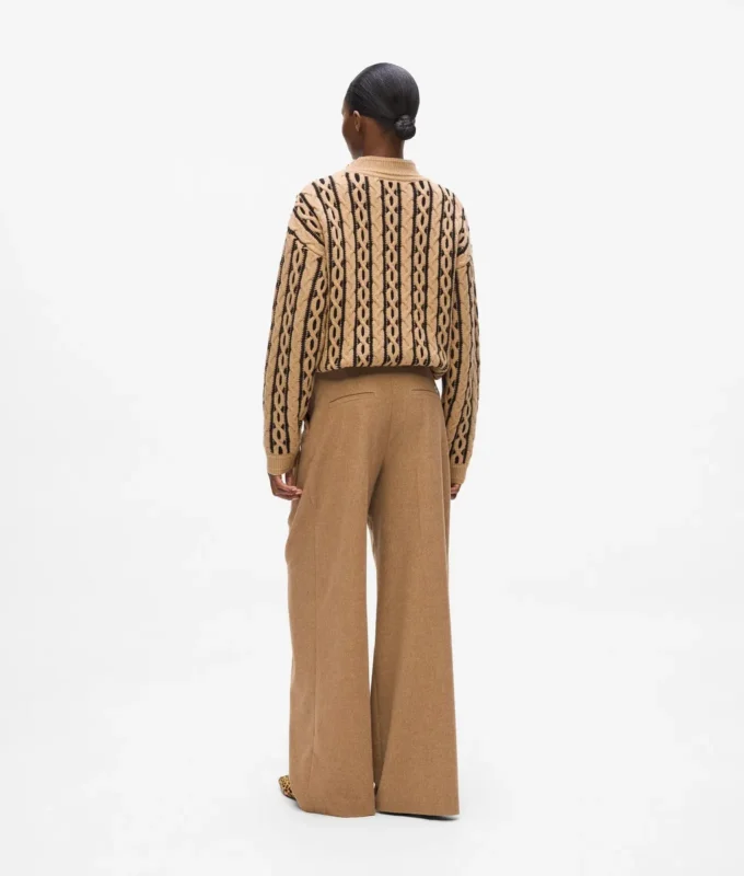 Brede broek van wolmix