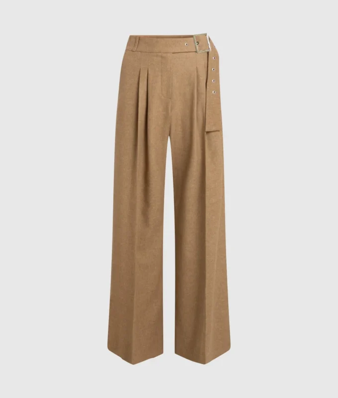 Brede broek van wolmix