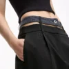 Broek met dubbele tailleband