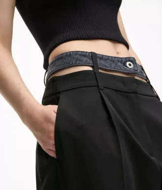 Broek met dubbele tailleband