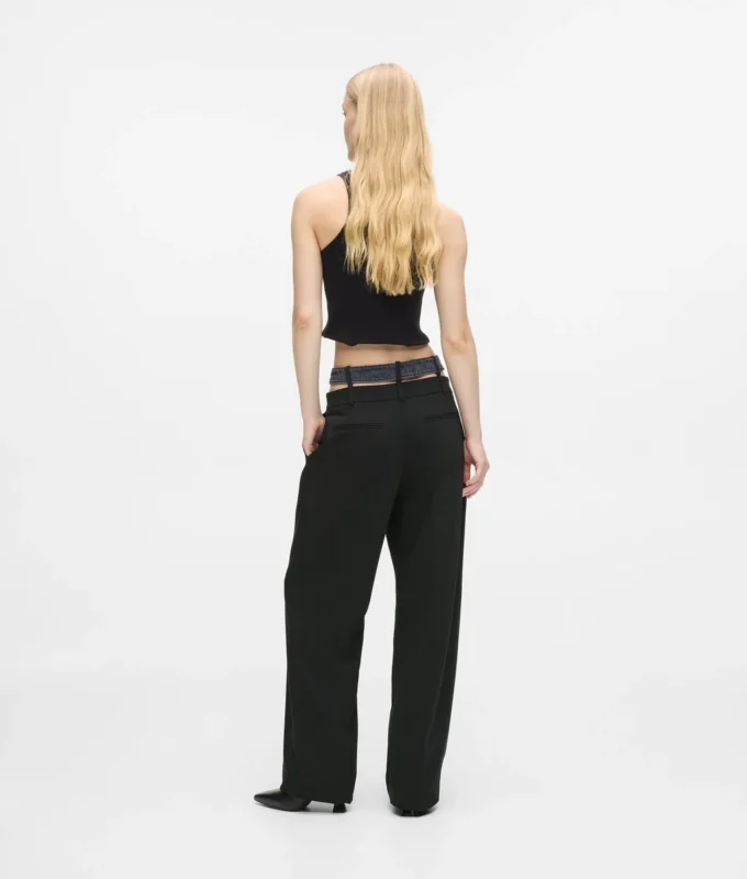 Broek met dubbele tailleband