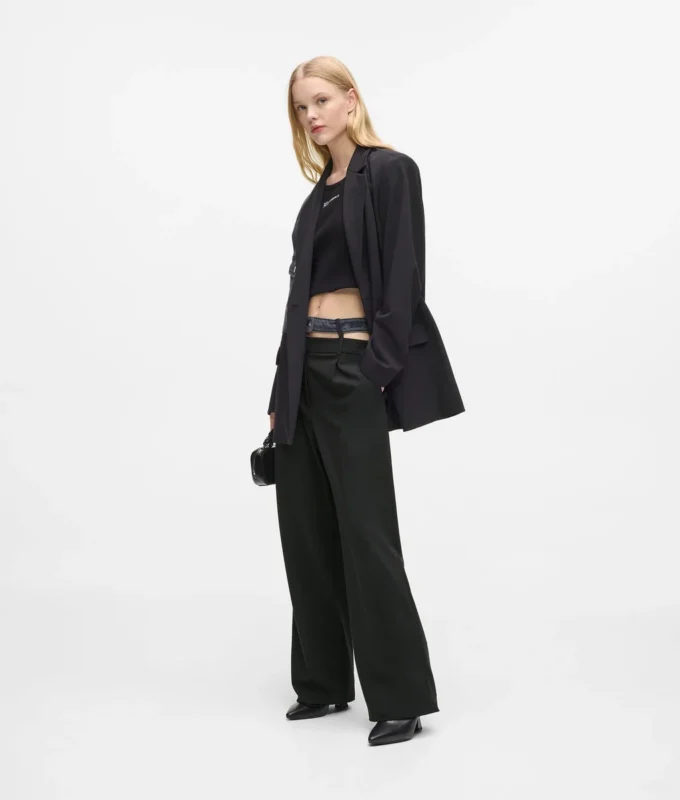 Broek met dubbele tailleband