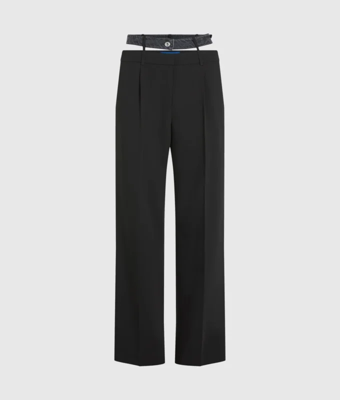 Broek met dubbele tailleband