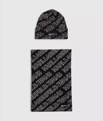 Cadeauset met sjaal en muts met logo