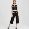 CONTRAST PIPING GEBREIDE BROEK